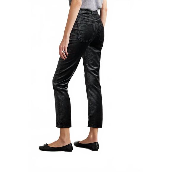 NEW FRAME women's le sleek straight velveteen pants in smoke